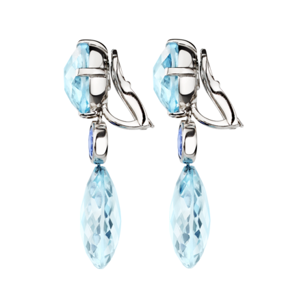 Boucles d'oreilles Blue Mountains in Or gris