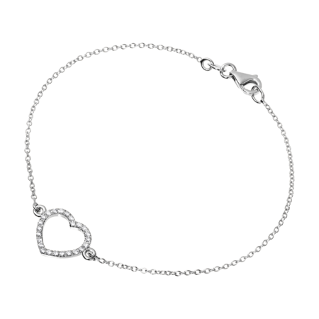 Bracelet Enchanté Coeur in Or gris