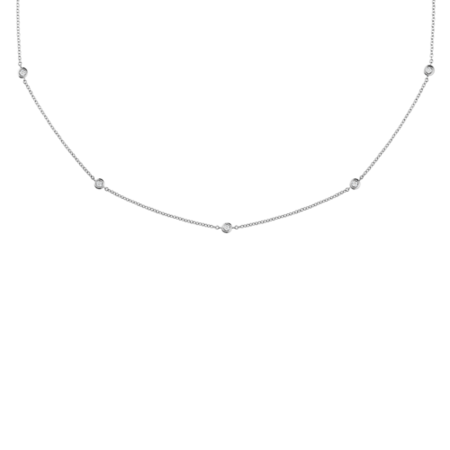 Collier Diamant Circuit 0,03 carat in Or gris