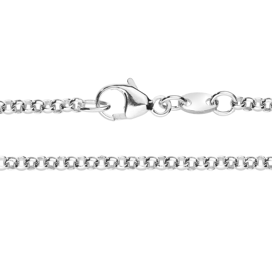 Belcher Chain Necklace in White Gold