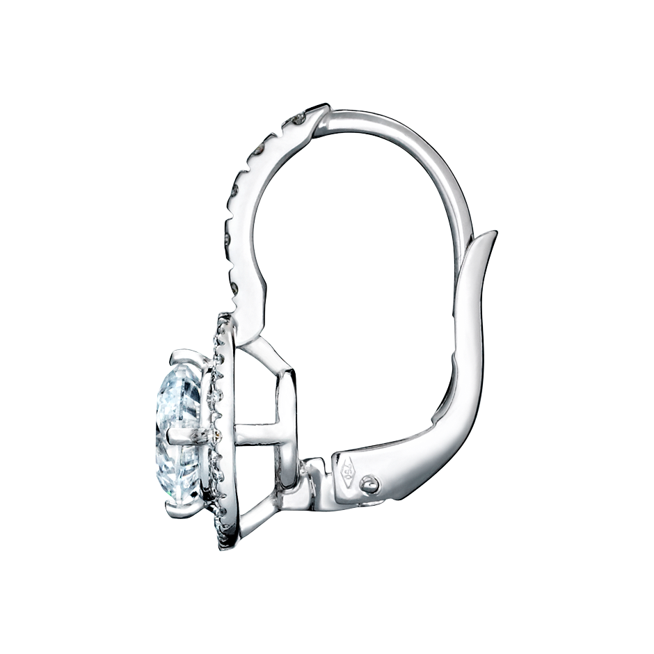 Boucles d'oreilles Halo Diamant avec brillants in Or gris