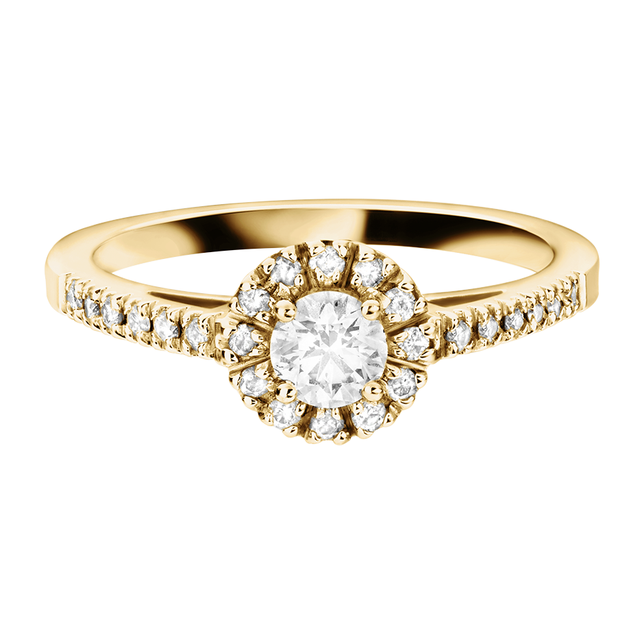 Diamantring Prague Individuell Test in Gelbgold