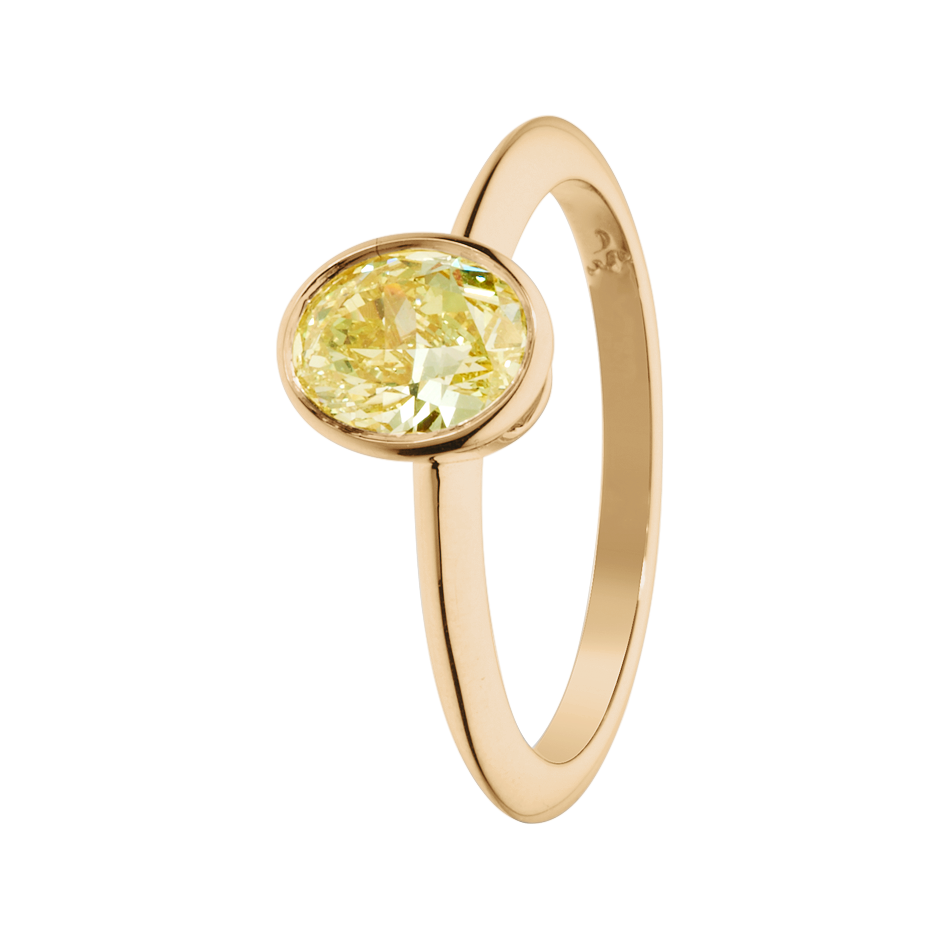 Diamond Ring Fancy Yellow in Rose Gold