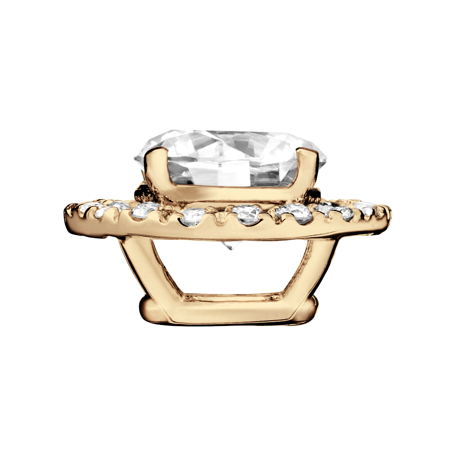 Halo Diamond Pendant with Brilliants in Rose Gold
