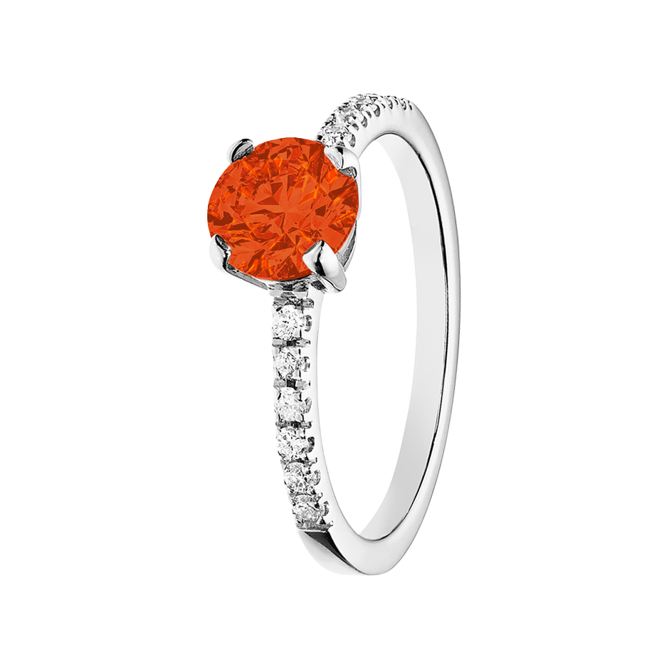 Melbourne Fire Opal orange in White Gold