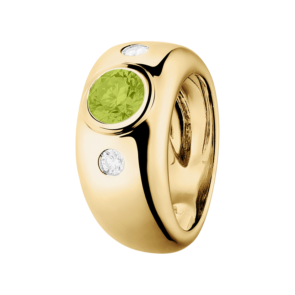 Naples Peridot grün in Gelbgold