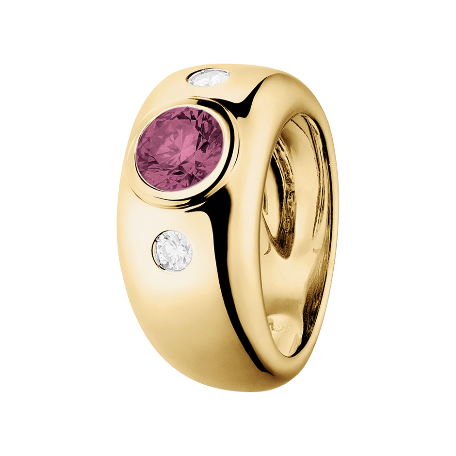 Naples Tourmaline pink in Yellow Gold