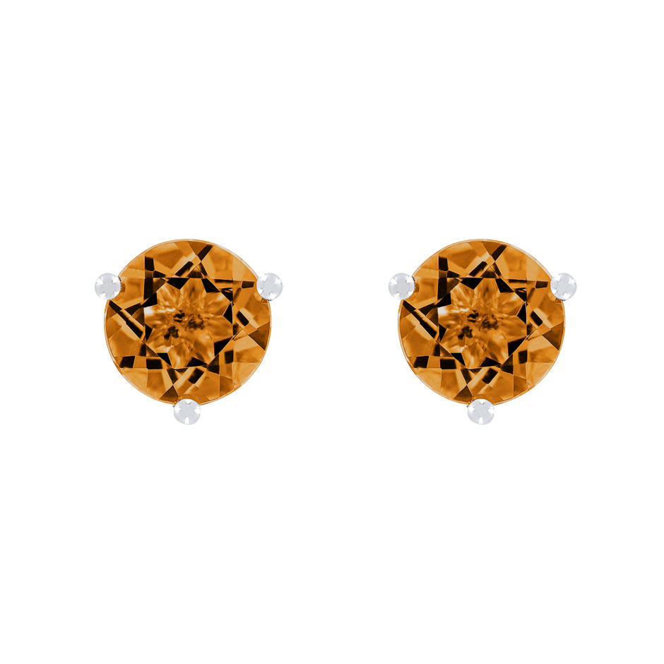 Ohrstecker 3-Krappen Madeira Citrin orange in Platin