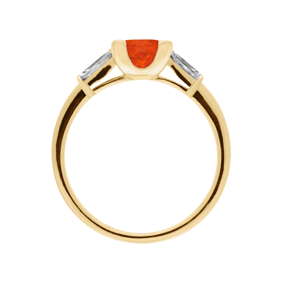 Paris Fire Opal orange in Yellow Gold