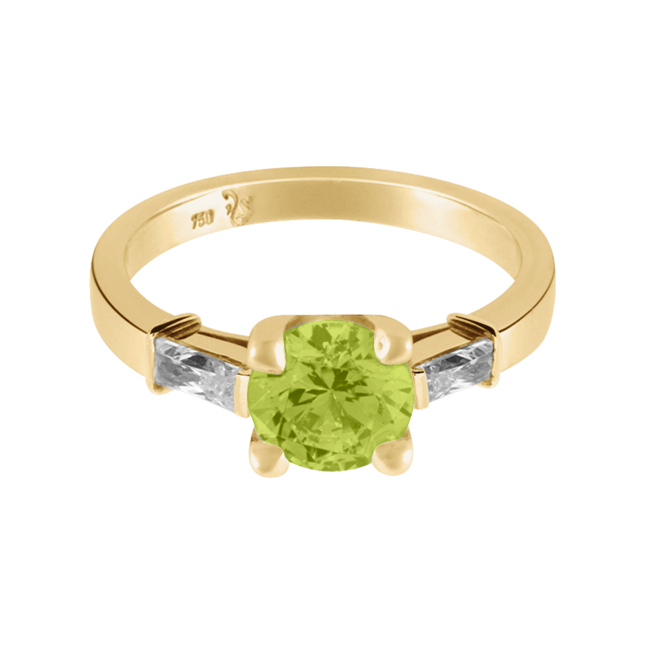 Paris Peridot green in Yellow Gold