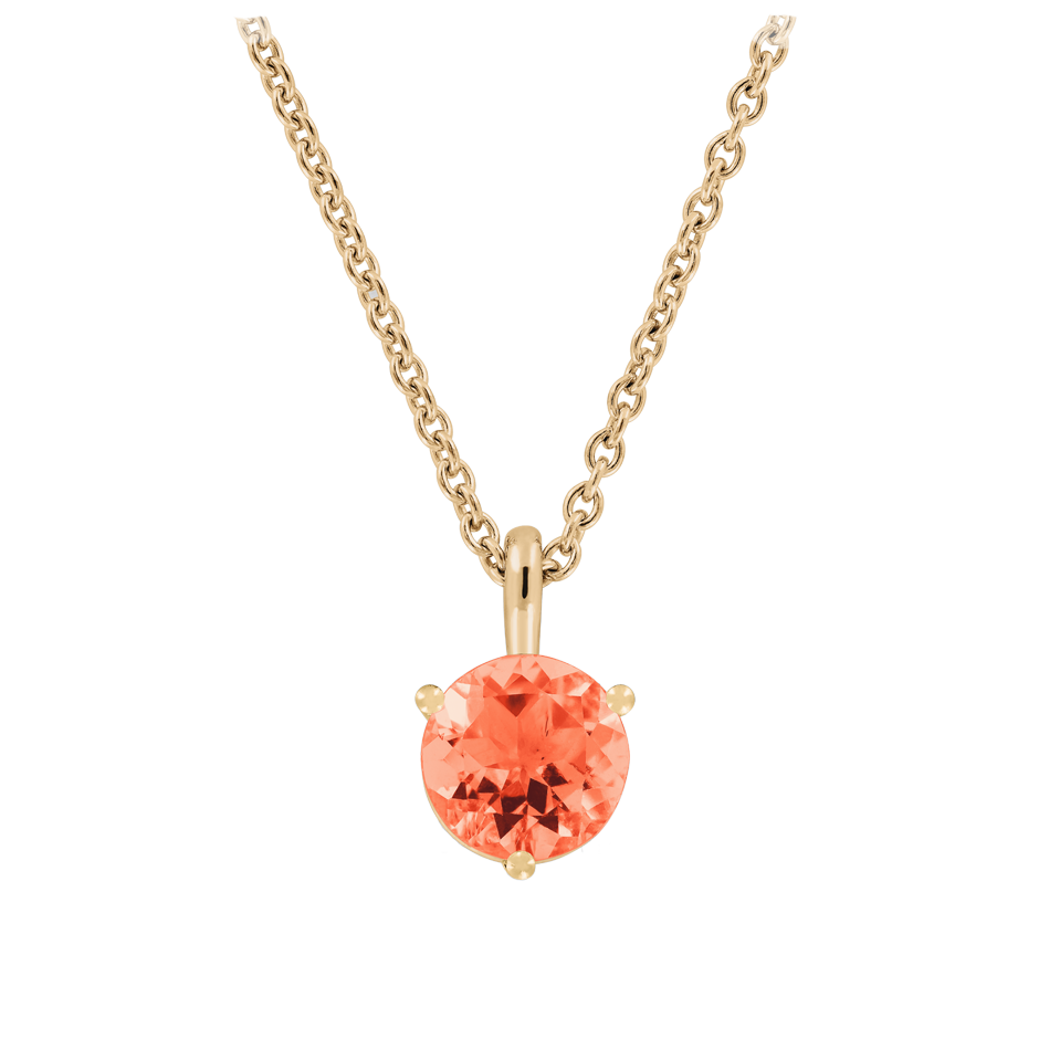 Pendant 3 Prongs Fire Opal Orange in Rose Gold