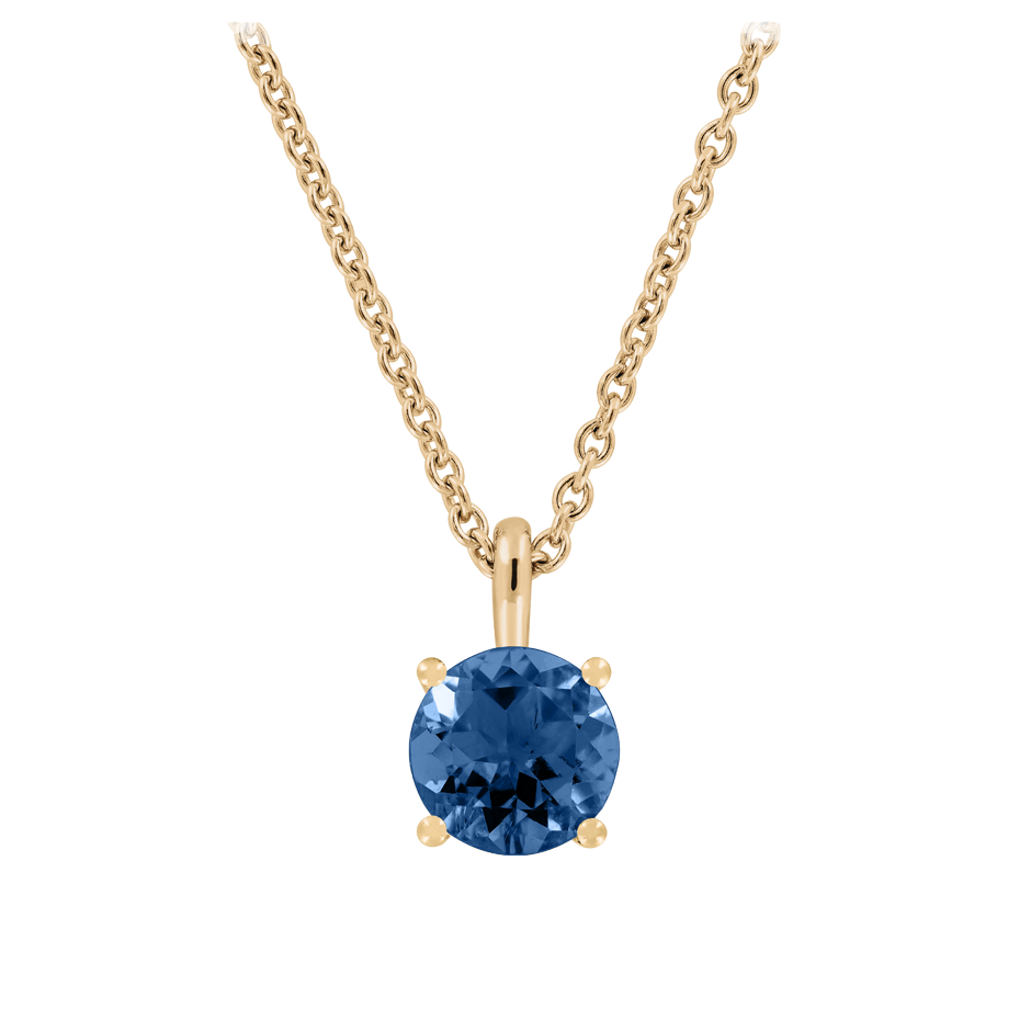 Pendant 4 Prongs Sapphire blue in Rose Gold