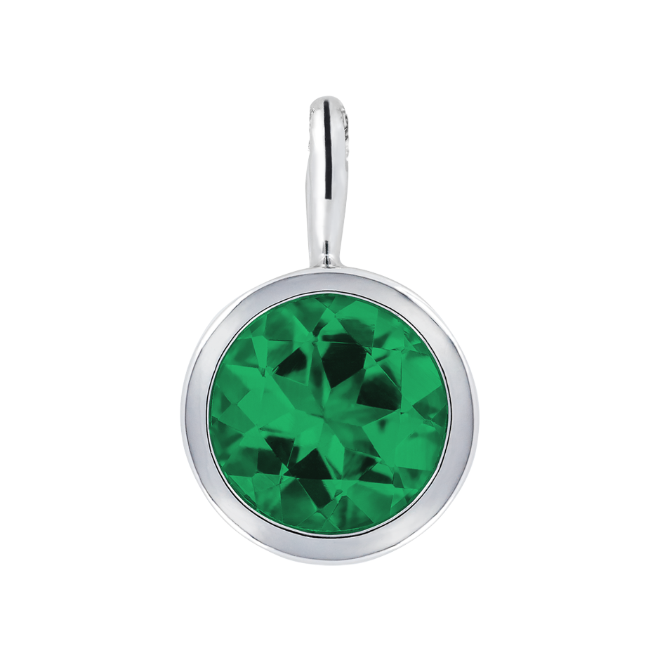 Pendant Bezel Emerald green in Platinum