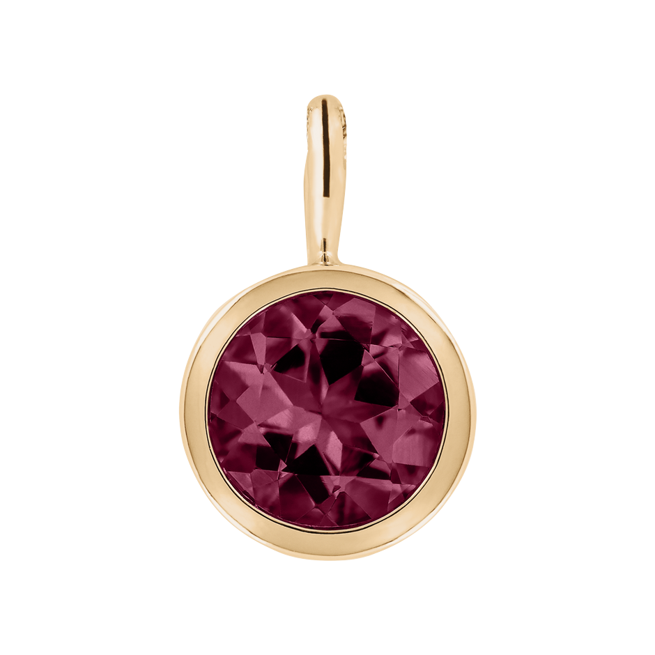 Pendant Bezel Rhodolite red in Rose Gold