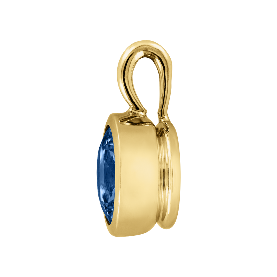 Pendant Bezel Sapphire blue in Yellow Gold