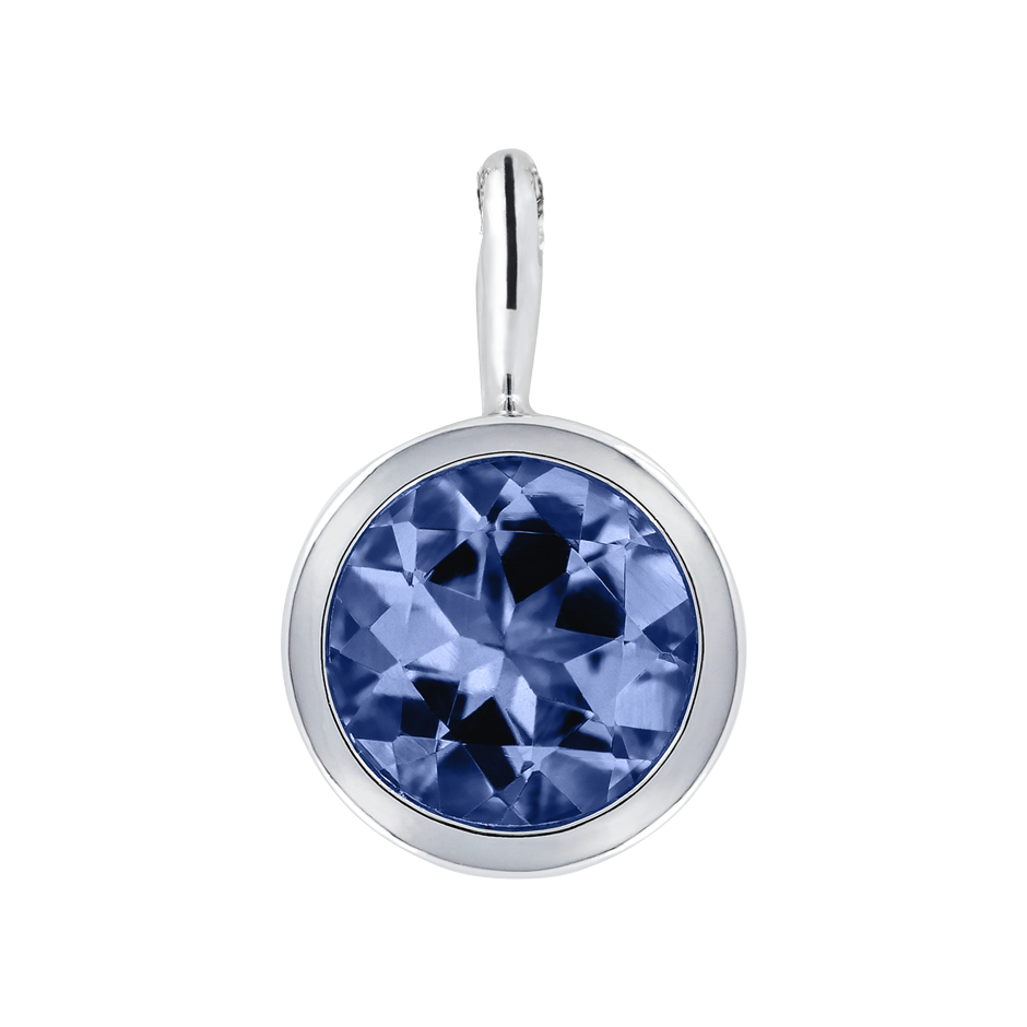 Pendant Bezel Tanzanite blue in Platinum