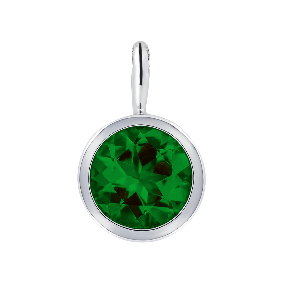 Pendant Bezel Tourmaline green in Platinum