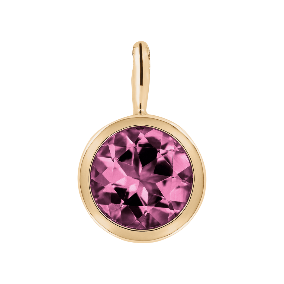 Pendant Bezel Tourmaline pink in Rose Gold