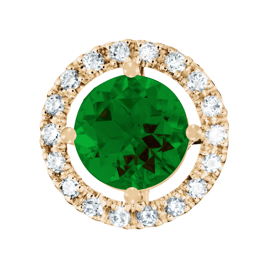 Pendant Halo Tourmaline green in Rose Gold