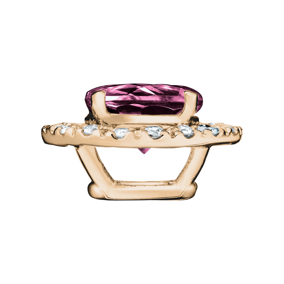 Pendant Halo Tourmaline pink in Rose Gold