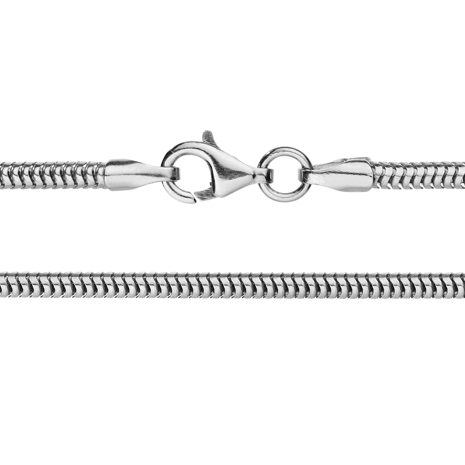Snake Chain Necklace in White Gold