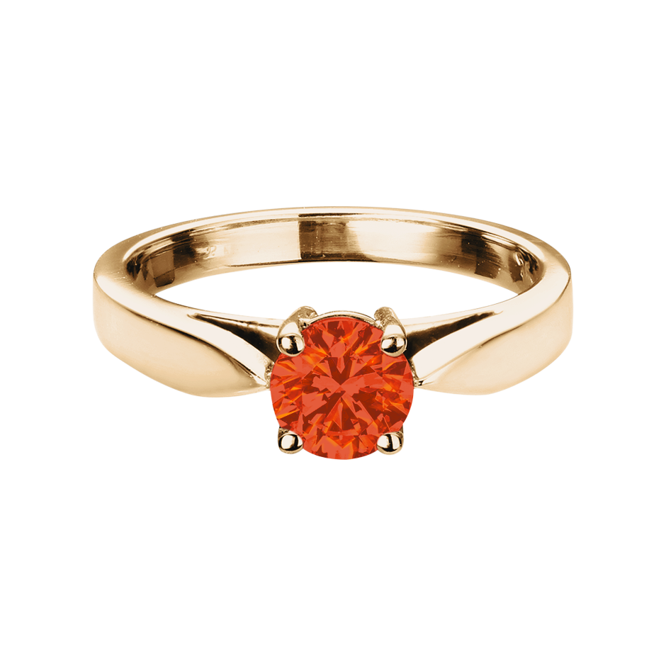 Vancouver Fire Opal orange in Rose Gold
