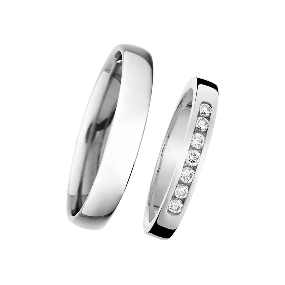 Wedding Rings with Eternity Ring Tallinn in Platinum