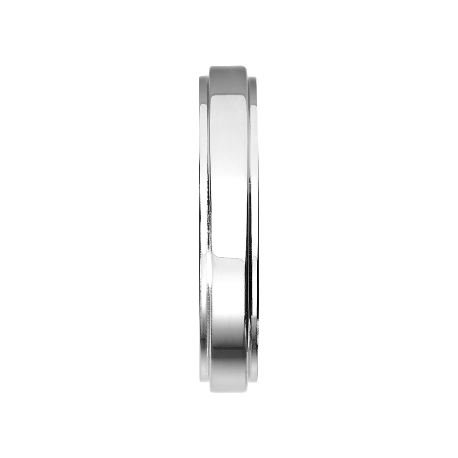 Wedding Rings with Step Profile in White Gold/Yellow Gold